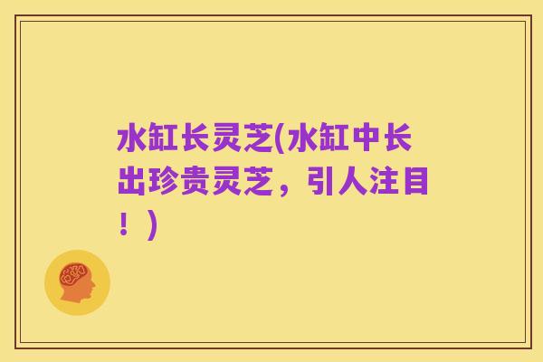 水缸长灵芝(水缸中长出珍贵灵芝，引人注目！)