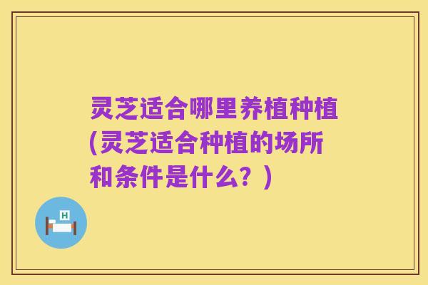 灵芝适合哪里养植种植(灵芝适合种植的场所和条件是什么?)