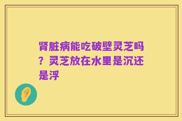 肾脏病能吃破壁灵芝吗？灵芝放在水里是沉还是浮