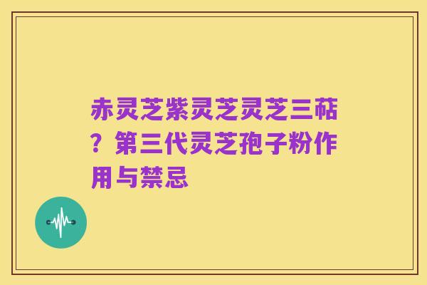 赤灵芝紫灵芝灵芝三萜?第三代灵芝孢子粉作用与禁忌