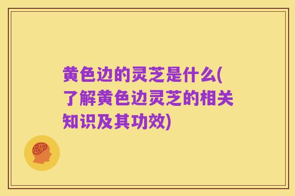 黄色边的灵芝是什么(了解黄色边灵芝的相关知识及其功效)