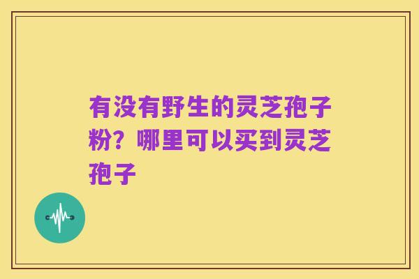 有没有野生的灵芝孢子粉？哪里可以买到灵芝孢子