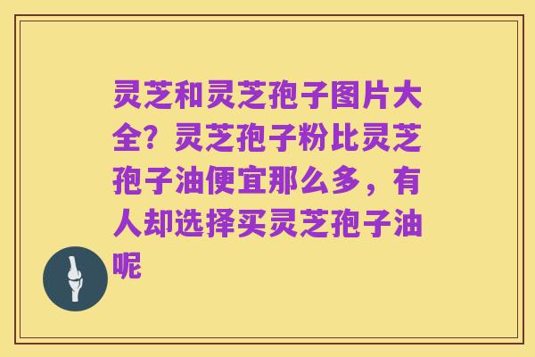 灵芝和灵芝孢子图片大全?灵芝孢子粉比灵芝孢子油便宜那么多,有人却选择买灵芝孢子油呢