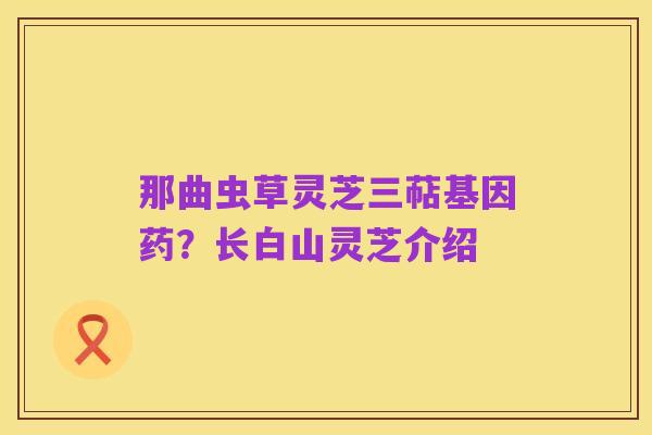 那曲虫草灵芝三萜基因药?长白山灵芝介绍