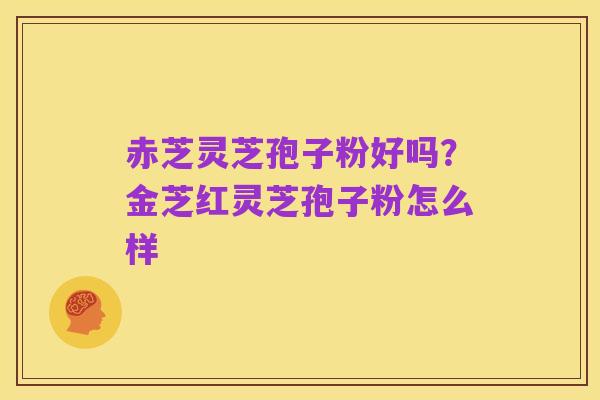 赤芝灵芝孢子粉好吗？金芝红灵芝孢子粉怎么样
