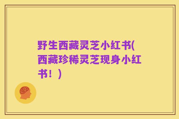 野生西藏灵芝小红书(西藏珍稀灵芝现身小红书！)