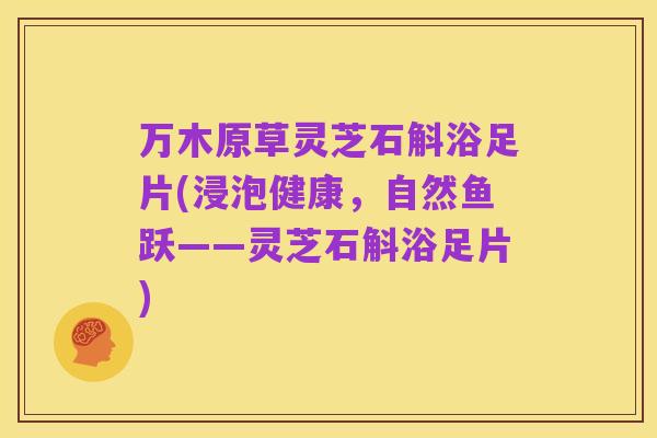 万木原草灵芝石斛浴足片(浸泡健康,自然鱼跃——灵芝石斛浴足片)