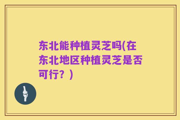 东北能种植灵芝吗(在东北地区种植灵芝是否可行?)