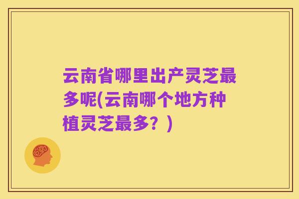 云南省哪里出产灵芝最多呢(云南哪个地方种植灵芝最多?)