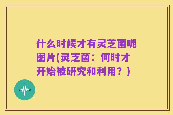 什么时候才有灵芝菌呢图片(灵芝菌：何时才开始被研究和利用？)