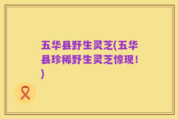 五华县野生灵芝(五华县珍稀野生灵芝惊现!)