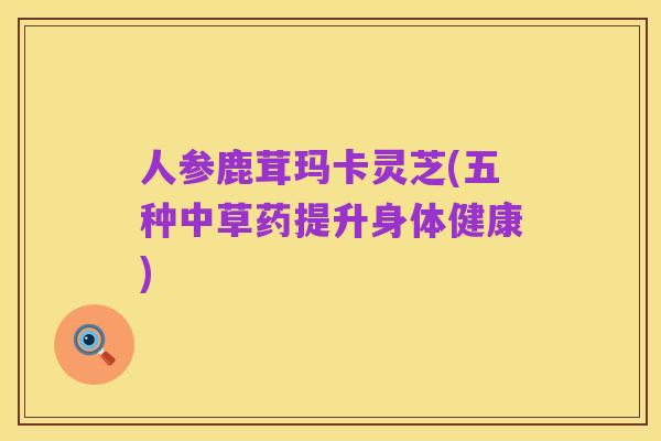 人参鹿茸玛卡灵芝(五种中草药提升身体健康)