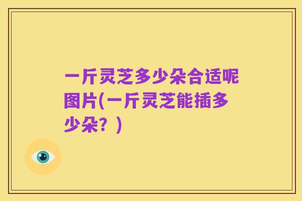 一斤灵芝多少朵合适呢图片(一斤灵芝能插多少朵?)