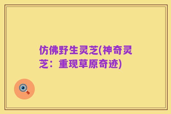 仿佛野生灵芝(神奇灵芝：重现草原奇迹)