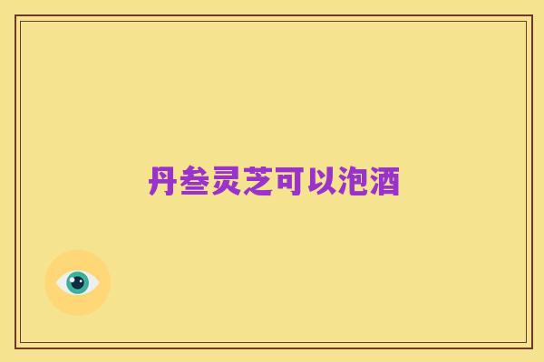 丹叁灵芝可以泡酒