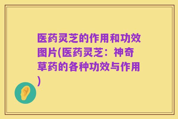 医药灵芝的作用和功效图片(医药灵芝:神奇草药的各种功效与作用)