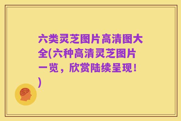 六类灵芝图片高清图大全(六种高清灵芝图片一览,欣赏陆续呈现!)