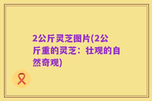 2公斤灵芝图片(2公斤重的灵芝：壮观的自然奇观)