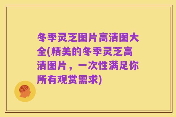 冬季灵芝图片高清图大全(精美的冬季灵芝高清图片,一次性满足你所有观赏需求)