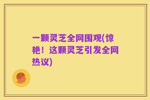 一颗灵芝全网围观(惊艳！这颗灵芝引发全网热议)