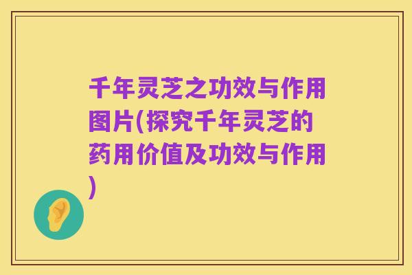 千年灵芝之功效与作用图片(探究千年灵芝的药用价值及功效与作用)