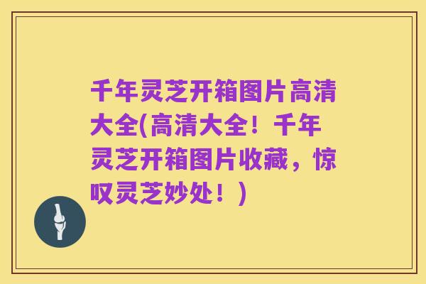 千年灵芝开箱图片高清大全(高清大全!千年灵芝开箱图片收藏,惊叹灵芝妙处!)