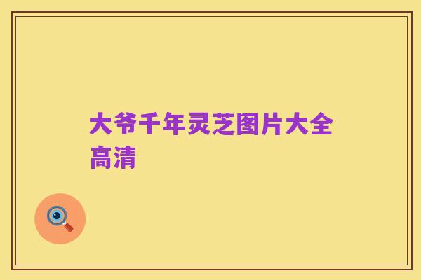 大爷千年灵芝图片大全高清