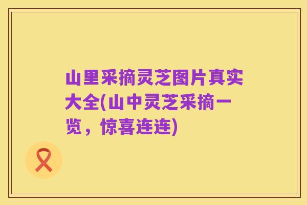 山里采摘灵芝图片真实大全(山中灵芝采摘一览,惊喜连连)