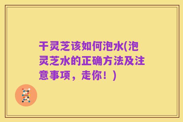 干灵芝该如何泡水(泡灵芝水的正确方法及注意事项,走你!)