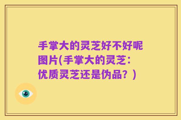 手掌大的灵芝好不好呢图片(手掌大的灵芝:优质灵芝还是伪品?)