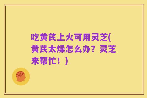 吃黄芪上火可用灵芝(黄芪太燥怎么办？灵芝来帮忙！)