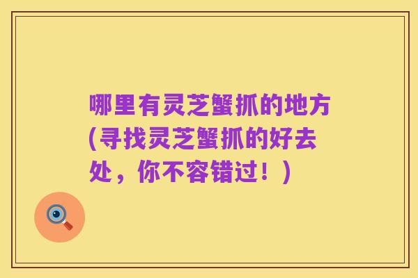哪里有灵芝蟹抓的地方(寻找灵芝蟹抓的好去处,你不容错过!)