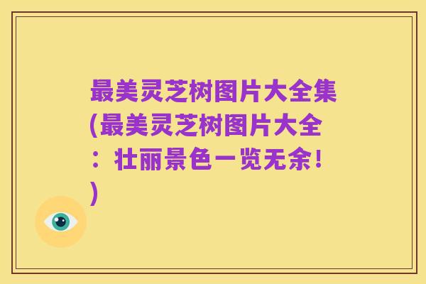 最美灵芝树图片大全集(最美灵芝树图片大全：壮丽景色一览无余！)