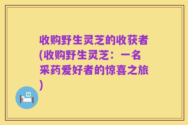 收购野生灵芝的收获者(收购野生灵芝:一名采药爱好者的惊喜之旅)
