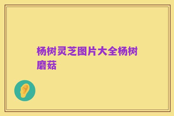 杨树灵芝图片大全杨树磨菇