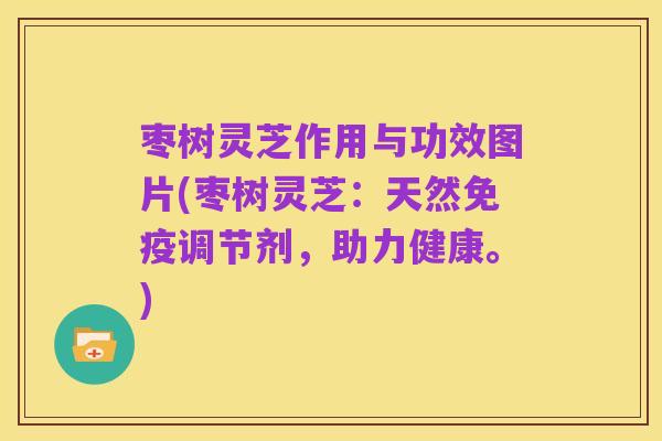 枣树灵芝作用与功效图片(枣树灵芝:天然免疫调节剂,助力健康。)