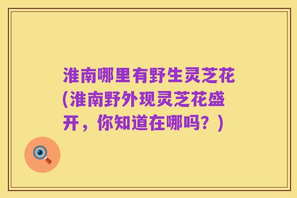 淮南哪里有野生灵芝花(淮南野外现灵芝花盛开,你知道在哪吗?)