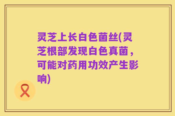 灵芝上长白色菌丝(灵芝根部发现白色真菌,可能对药用功效产生影响)