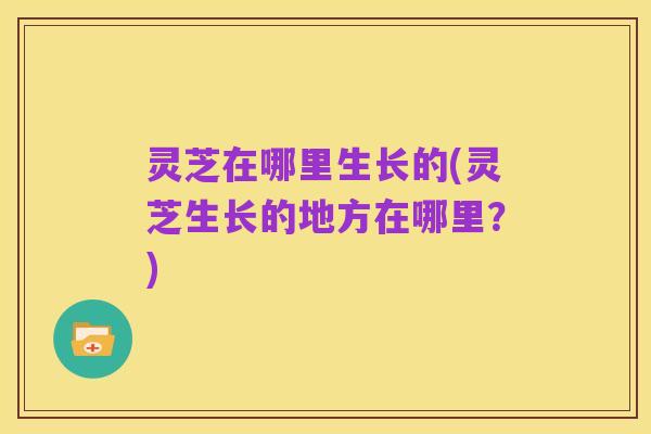 灵芝在哪里生长的(灵芝生长的地方在哪里?)
