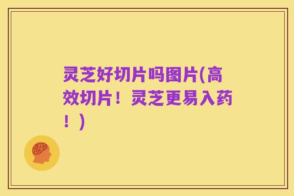 灵芝好切片吗图片(高效切片！灵芝更易入药！)