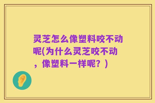 灵芝怎么像塑料咬不动呢(为什么灵芝咬不动,像塑料一样呢?)