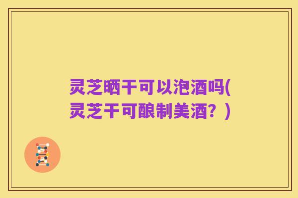 灵芝晒干可以泡酒吗(灵芝干可酿制美酒?)