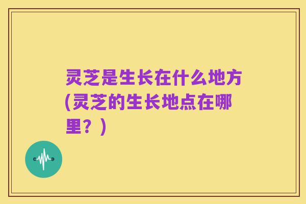 灵芝是生长在什么地方(灵芝的生长地点在哪里?)