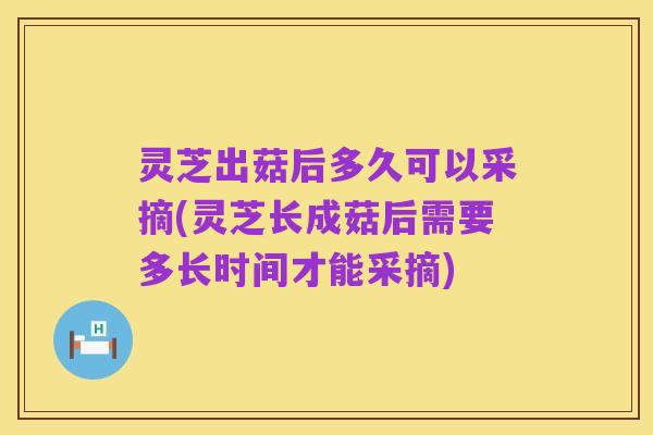 灵芝出菇后多久可以采摘(灵芝长成菇后需要多长时间才能采摘)