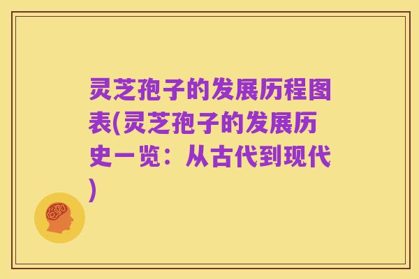灵芝孢子的发展历程图表(灵芝孢子的发展历史一览：从古代到现代)
