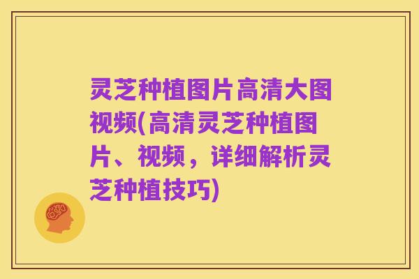 灵芝种植图片高清大图视频(高清灵芝种植图片、视频，详细解析灵芝种植技巧)