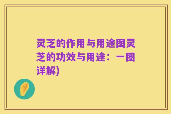 灵芝的作用与用途图灵芝的功效与用途:一图详解)
