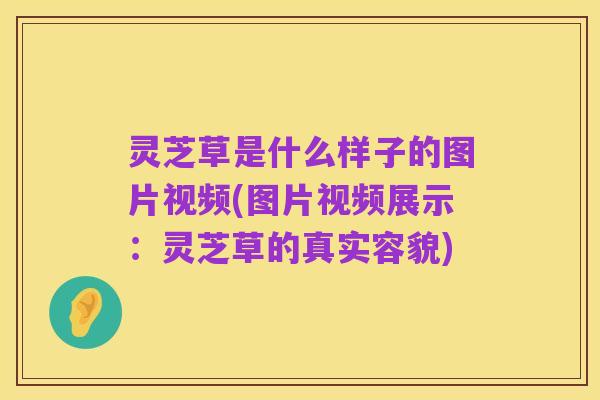 灵芝草是什么样子的图片视频(图片视频展示:灵芝草的真实容貌)