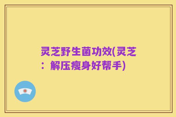 灵芝野生菌功效(灵芝：解压瘦身好帮手)