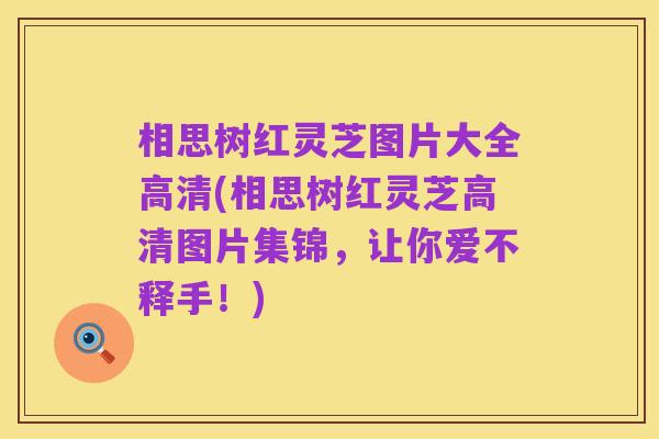 相思树红灵芝图片大全高清(相思树红灵芝高清图片集锦,让你爱不释手!)
